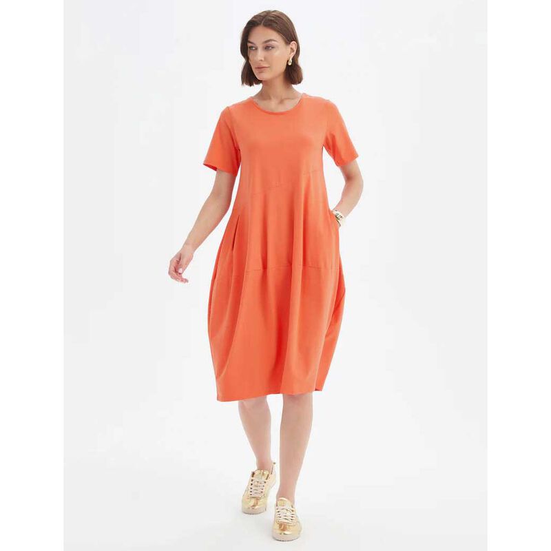 TIRELLI Short Sleeve Diagonal Seam Dress image number 5